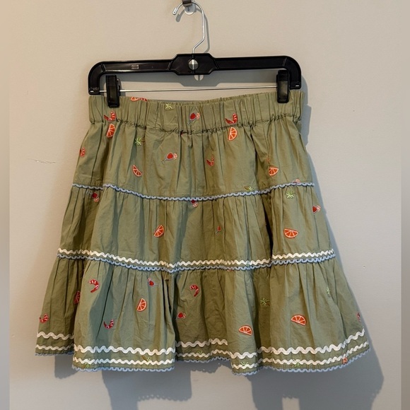 Rollert Rabbit 100% Cotton Summer Apperol Embroidered Noemie Skirt Size Small - Picture 2 of 9